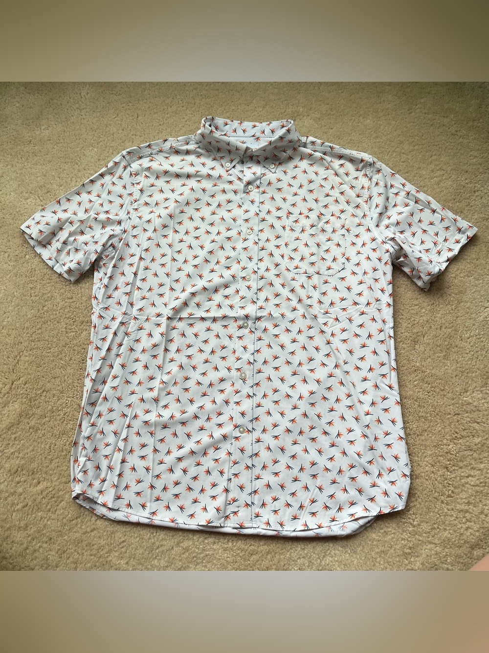 Southern Tide Men's White Performance Paradise Park Camp Shirt - XL - EUC